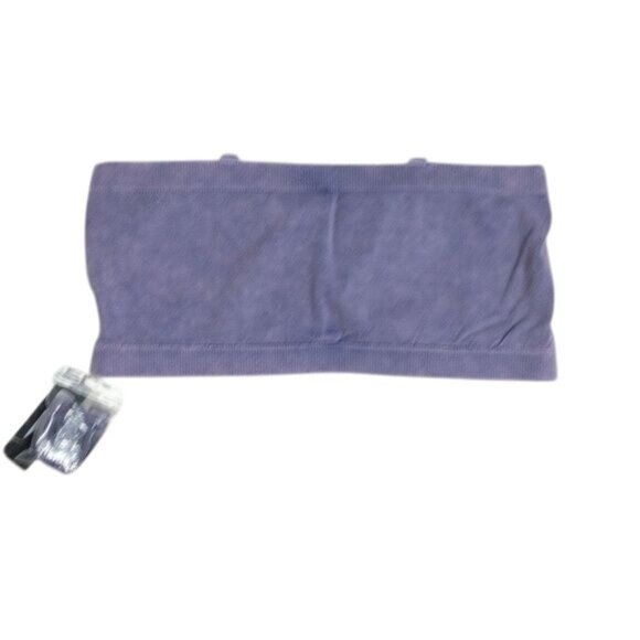 Free Press Purple Vintage Wash Bandeau Removable Padding & Straps Ruched Center - Picture 2 of 2